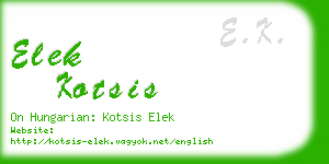 elek kotsis business card